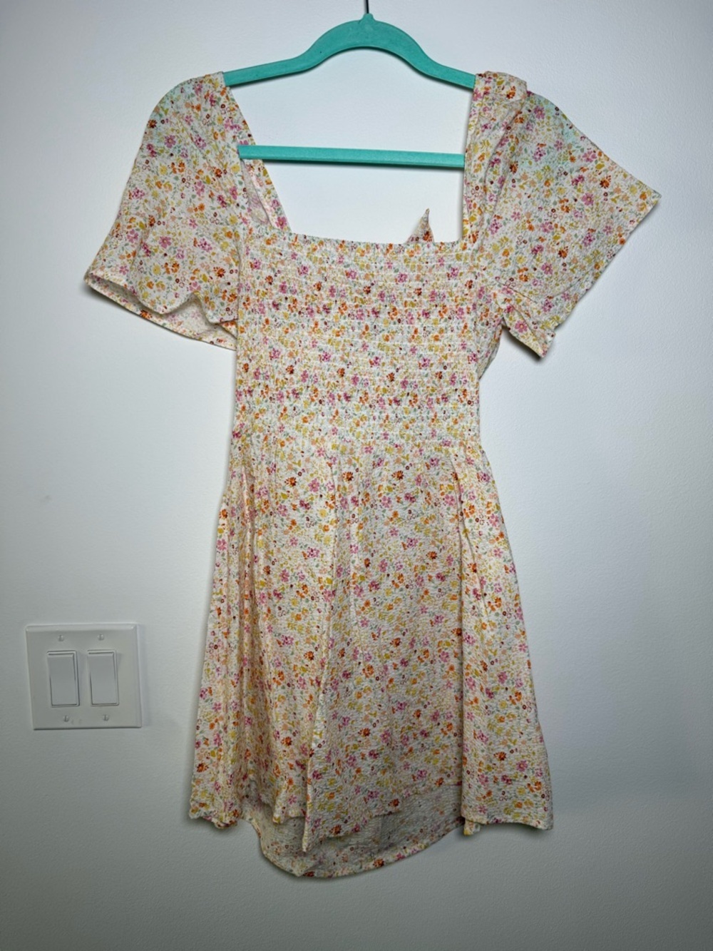 Princess Polly Yellow Floral Smocked Mini Dress